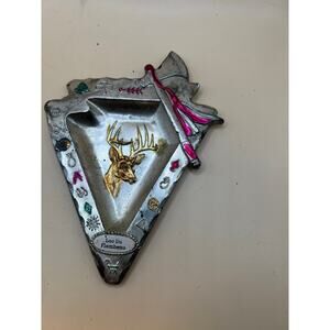 Very vintage metal Christmas decorative candy dish ashtray change holder Japan